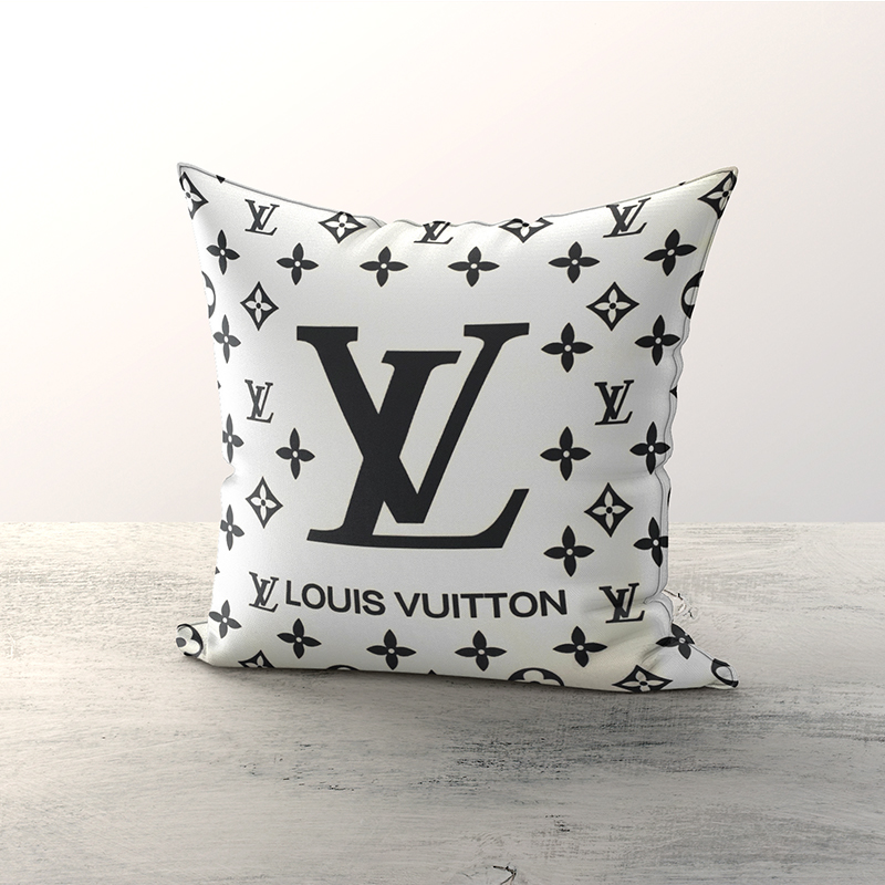Louis Vuitton White Decorative Pillow Case Soft Cushion Cover